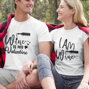 Valentine Wine Lovers Matching Outfits: Fun Gift for Foodie Couples Set
