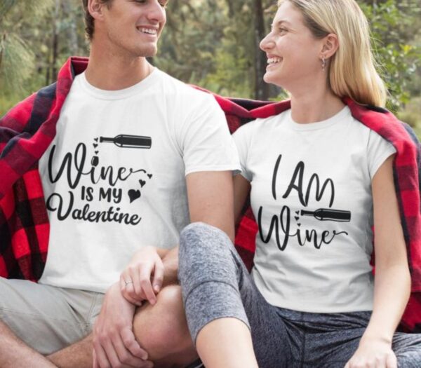 Valentine Wine Lovers Matching Outfits: Fun Gift for Foodie Couples Set