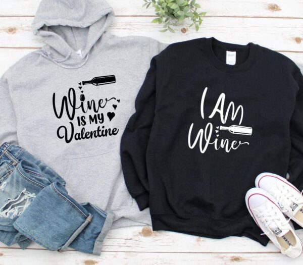 Valentine Wine Lovers Matching Outfits: Fun Gift for Foodie Couples Set - Image 2