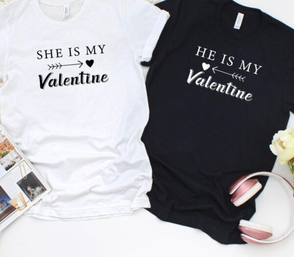 Valentine's Day Matching Outfits, She/He is My Valentine Set, Gift for Couples - Image 4