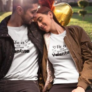Valentine's Day Matching Outfits for Couples - Model 1: "She/He is My Valentine" Gift Set