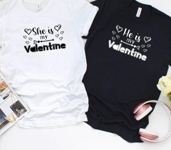 Valentine's Day Matching Outfits for Couples - Model 1: "She/He is My Valentine" Gift Set - Image 4