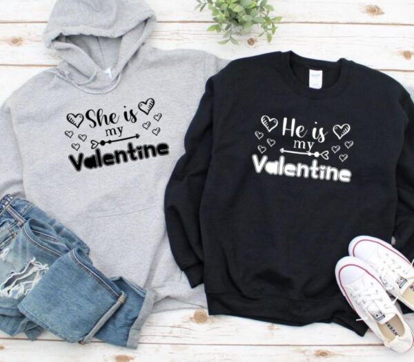 Valentine's Day Matching Outfits for Couples - Model 1: "She/He is My Valentine" Gift Set - Image 2