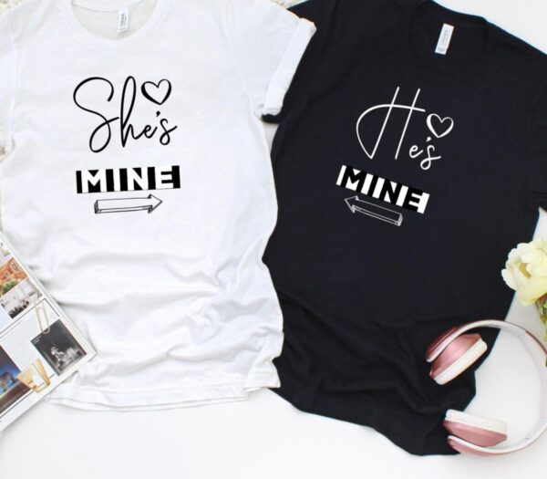Valentine's Special: Adorable 'He's Mine, She's Mine' Couples Matching Outfits Set - Image 4