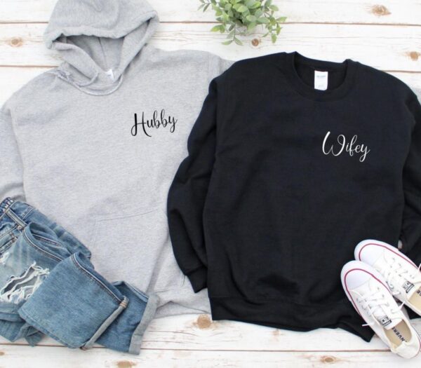 Wifey & Hubby Matching Set: Perfect for Honeymoon, Just Married, Engagement, Wedding, Bridal Gift - Image 2