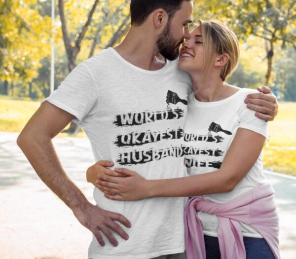 World's Okayest Spouse Matching Outfits Set - Ideal Anniversary or Wedding Gift