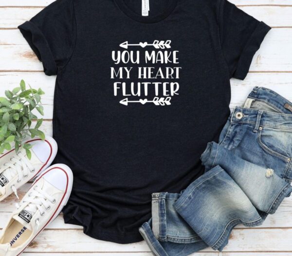 You Make My Heart Flutter - Couples' Matching Outfits Set, Perfect Valentine Gift - Image 3