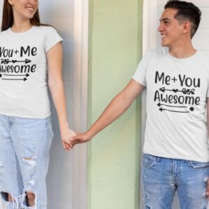 You + Me = Awesome! Adorable Couples Matching Outfits Set, Perfect Valentine Gift Idea
