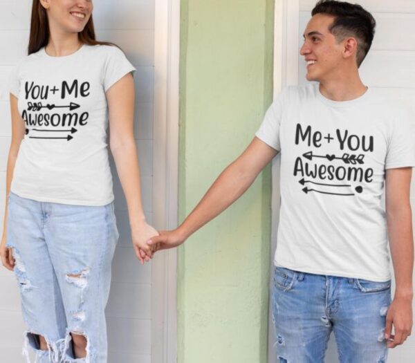 You + Me = Awesome! Adorable Couples Matching Outfits Set, Perfect Valentine Gift Idea