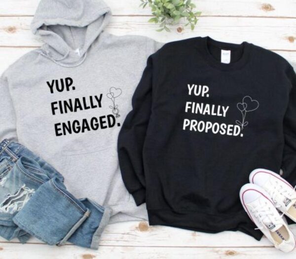 Yup Finally Proposed & Yup Finally Engaged, His & Hers, Fiance, Fiancee, Engagement Outfits - Image 2