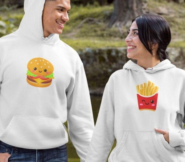Burger & Fries Matching Outfits - Ideal Gift for Foodie Couples