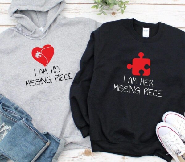 Couple's Matching Set: "I'm Her/His Missing Piece" - Witty & Adorable Outfits, Perfect Gift - Image 2