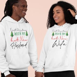 First Christmas With  My Hot New Husband/Wife - Newlywed Christmas Matching Set