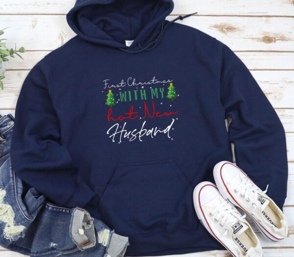 First Christmas With  My Hot New Husband/Wife - Newlywed Christmas Matching Set - Image 3