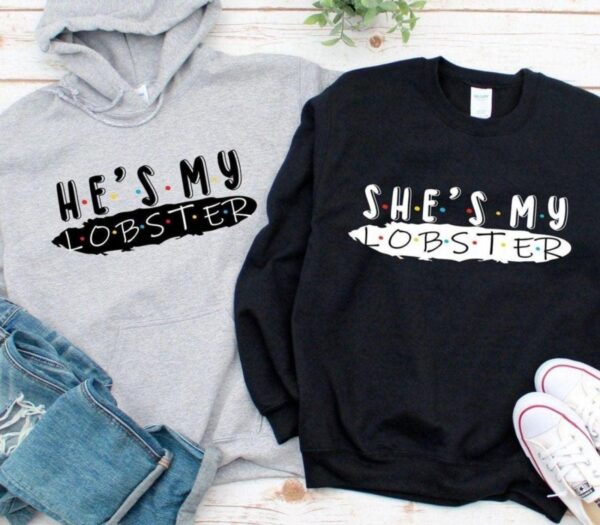 Friends Themed Couple Matching Outfits - He's My Lobster/She's My Lobster - Perfect Honeymoon, Wedding, Valentine's Gift - Image 2