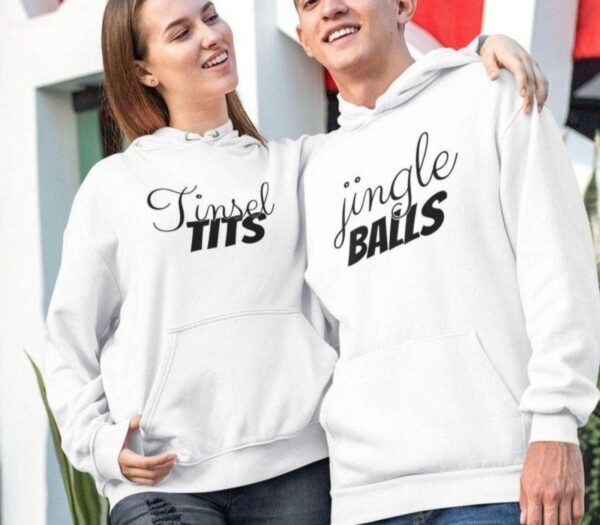 Jingle Balls & Tinsel Tits Matching Set - Funny Xmas Outfit for Couples.