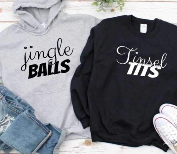 Jingle Balls & Tinsel Tits Matching Set - Funny Xmas Outfit for Couples. - Image 2