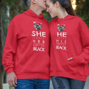 Matching Coffee Set for Couples: She/He Loves Coffee Black, Funny Gifts for Lovers