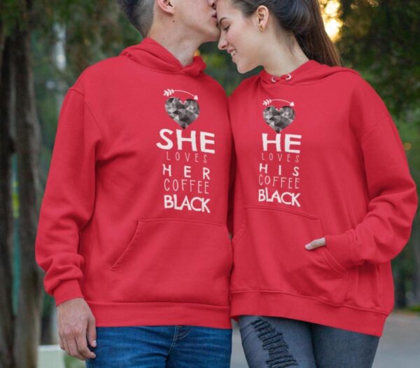 Matching Coffee Set for Couples: She/He Loves Coffee Black, Funny Gifts for Lovers