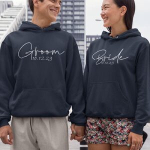 Personalized Bride & Groom Custom Matching Set: Add Your Memorable Date!