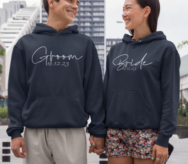 Personalized Bride & Groom Custom Matching Set: Add Your Memorable Date!
