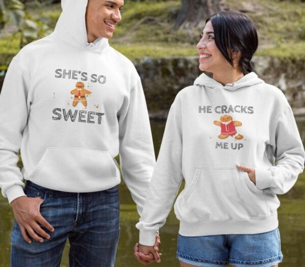 She's So Sweet/He Cracks Me Up - Hilarious Christmas Matching Outfits For Couples - Image 3