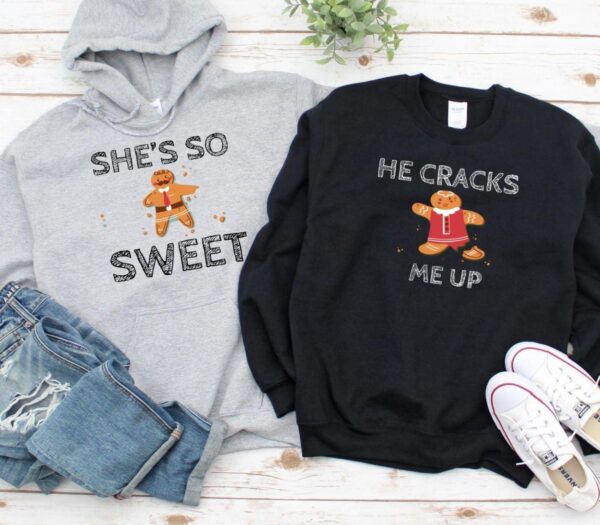 She's So Sweet/He Cracks Me Up - Hilarious Christmas Matching Outfits For Couples - Image 2