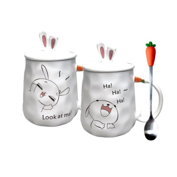 Bunny Mugs for Couples - Bunny Love: Couple Mugs - Image 2