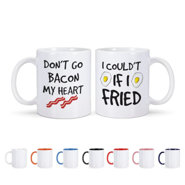 Don't Go Bacon My Heart Mug - Laugh with Every Sip: Couple Mug - Image 2