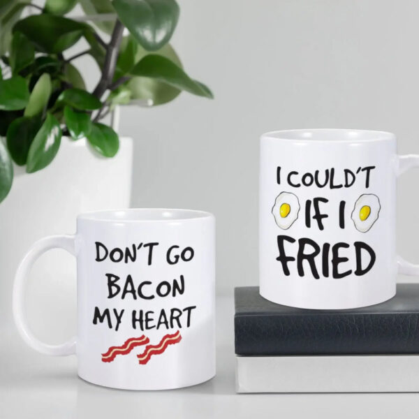 Don't Go Bacon My Heart Mug - Laugh with Every Sip: Couple Mug - Image 3