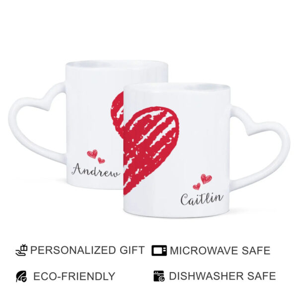 Heart Coffee Mug with Name - Personalized Love: Custom Name Mug - Image 2