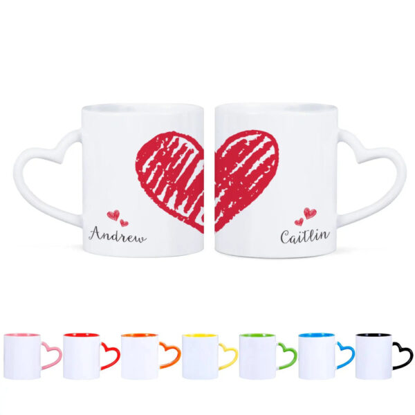 Heart Coffee Mug with Name - Personalized Love: Custom Name Mug - Image 3