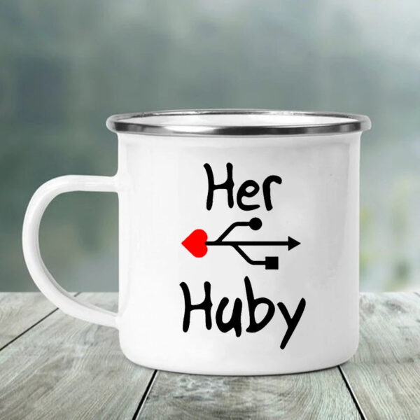 Her Huby His Wifiy Mug - Sip with Style: Hubby and Wifey Mugs - Image 2