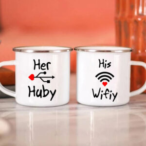 Her Huby His Wifiy Mug - Sip with Style: Hubby and Wifey Mugs