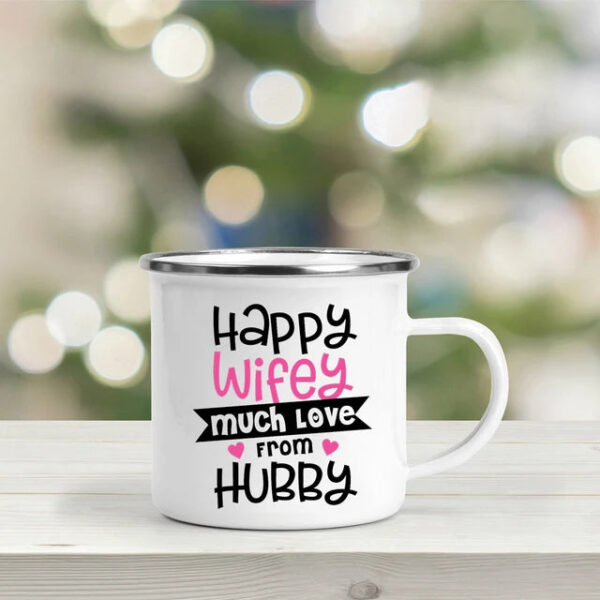 Hubby and Wifey Coffee Mugs - Elegant Mugs for a Perfect Pair - Image 2