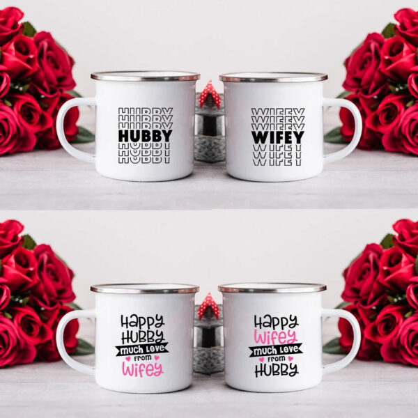 Hubby and Wifey Coffee Mugs - Elegant Mugs for a Perfect Pair