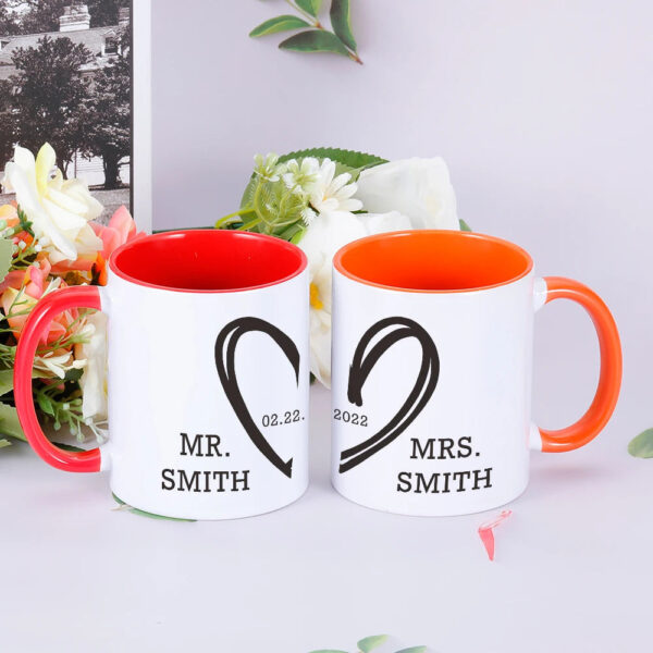 Mr & Mrs Coffee Mugs - Cherish Moments: Mr & Mrs Mugs - Image 2