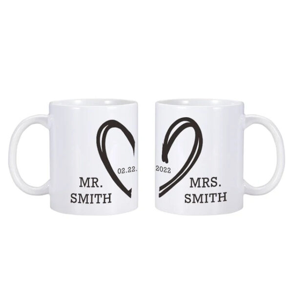 Mr & Mrs Coffee Mugs - Cherish Moments: Mr & Mrs Mugs - Image 3
