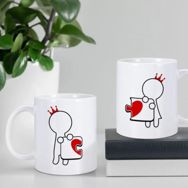 Puzzle Mugs for Couples - Love Interlocks: Puzzle Couple Mugs - Image 2