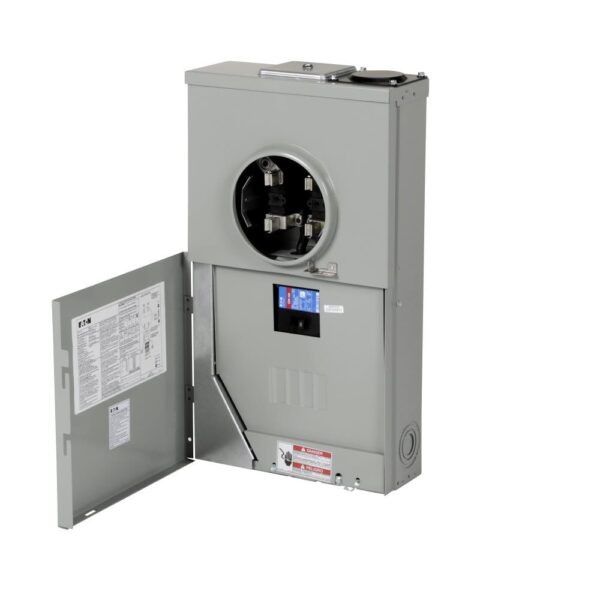 Eaton Type BR 200 -Amp 4 -Spaces 8 -Circuit Outdoor Main breaker meter combo Load Center - Image 2
