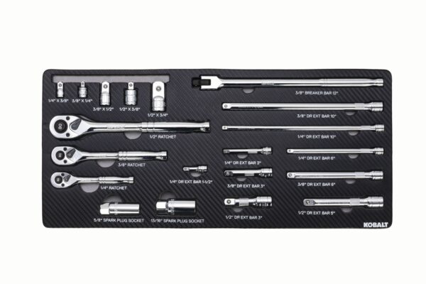 Kobalt 300 -Piece Standard (SAE) and Metric Polished chrome Mechanics Tool Set (no case) - Image 3