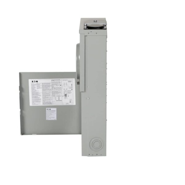 Eaton Type BR 200 -Amp 4 -Spaces 8 -Circuit Outdoor Main breaker meter combo Load Center - Image 3
