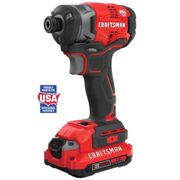 CRAFTSMAN V20 20-volt max Brushless Cordless Impact Driver (Battery Included and Charger Included and Soft Bag included)