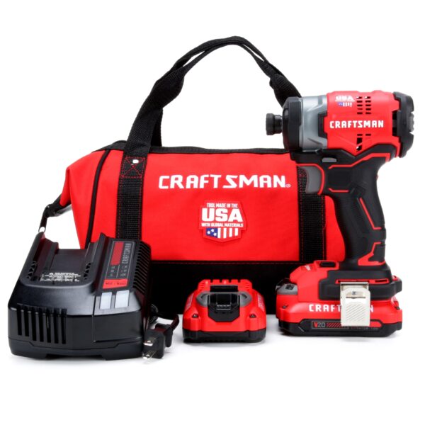 CRAFTSMAN V20 20-volt max Brushless Cordless Impact Driver (Battery Included and Charger Included and Soft Bag included) - Image 2