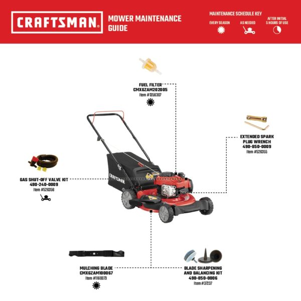 CRAFTSMAN M110 21-in Gas Push lawn mower with 140-cc Briggs and Stratton Engine - Image 9