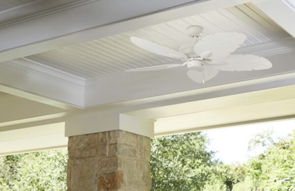 Harbor Breeze Waveport 52-Inches White with Matte White Blades Indoor/Outdoor Downrod or flush mount Standard Ceiling Fan With Light ( 5 -Blade) - Image 3
