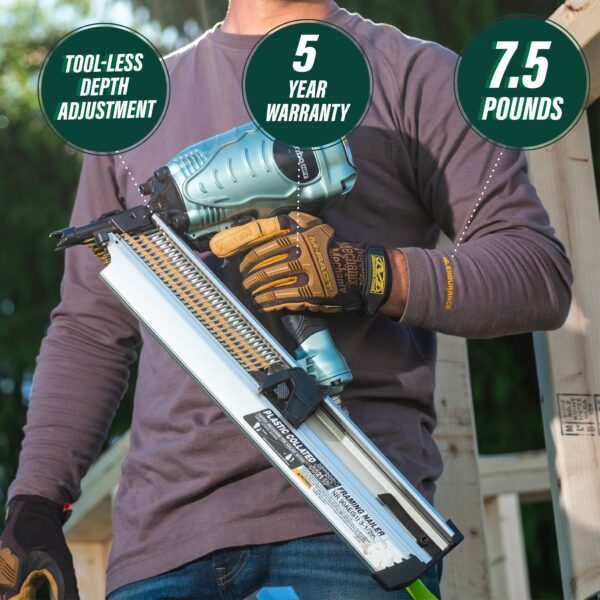 Metabo HPT 3-1/2-in 21 -Degree Pneumatic Roundhead Framing Nailer - Image 9