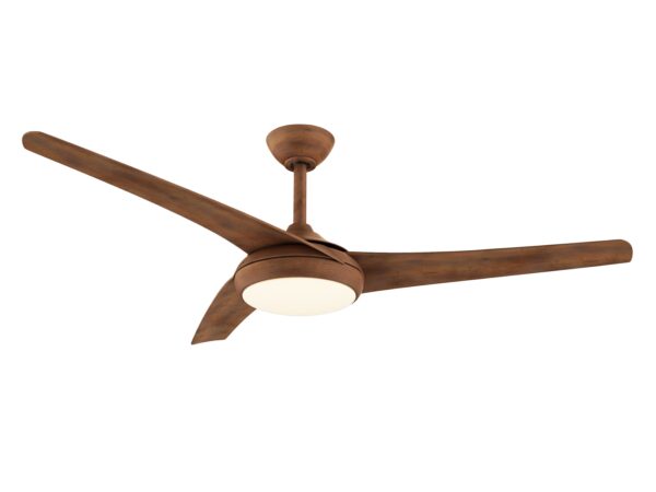 Minka Ceiling Fan Co. Aeroflo 52-Inches Distressed Koa with Distressed Koa Blades Integrated LED Fixture Indoor Downrod mount Standard Ceiling Fan With Light and Remote ( 3 -Blade) - Image 8