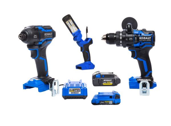 Kobalt XTR 24-volt 3-Tool Brushless Power Tool Combo Kit with Hard Case (2-Batteries and Charger Included)