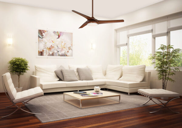 Minka Ceiling Fan Co. Aeroflo 52-Inches Distressed Koa with Distressed Koa Blades Integrated LED Fixture Indoor Downrod mount Standard Ceiling Fan With Light and Remote ( 3 -Blade) - Image 9
